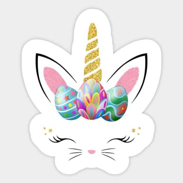 Unicorn Easter T Shirt Girl Easter Bunny bunnicorn Sticker by Kink4on